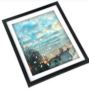Framed‎ Watercolor forest  wall art